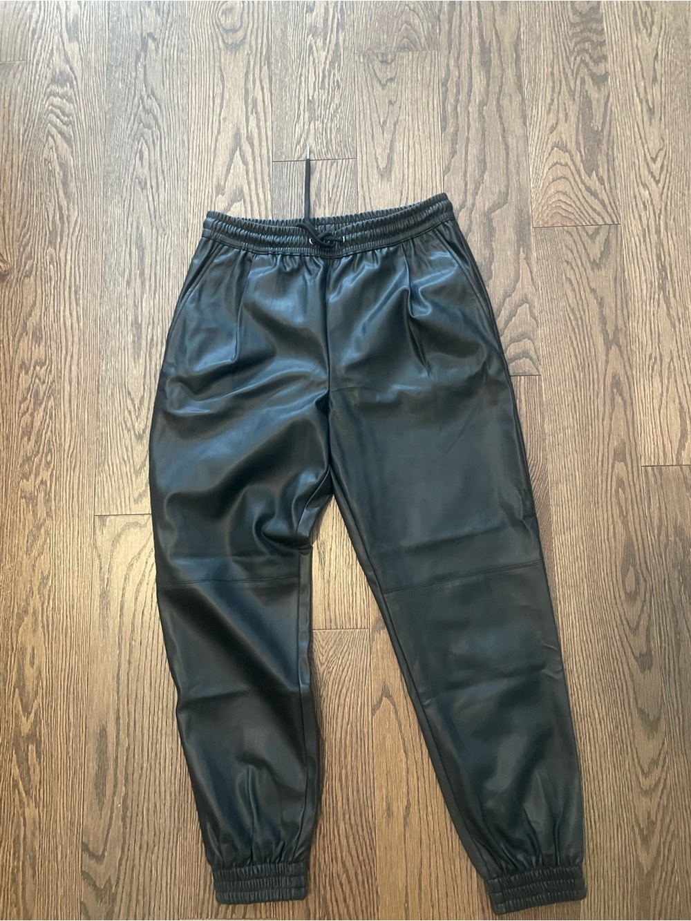 Zara Black Faux Leather Joggers